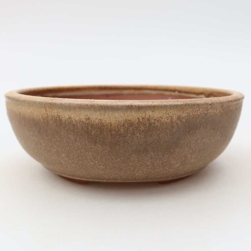 Bol à bonsaï en céramique 15 x 15 x 5 cm, brun