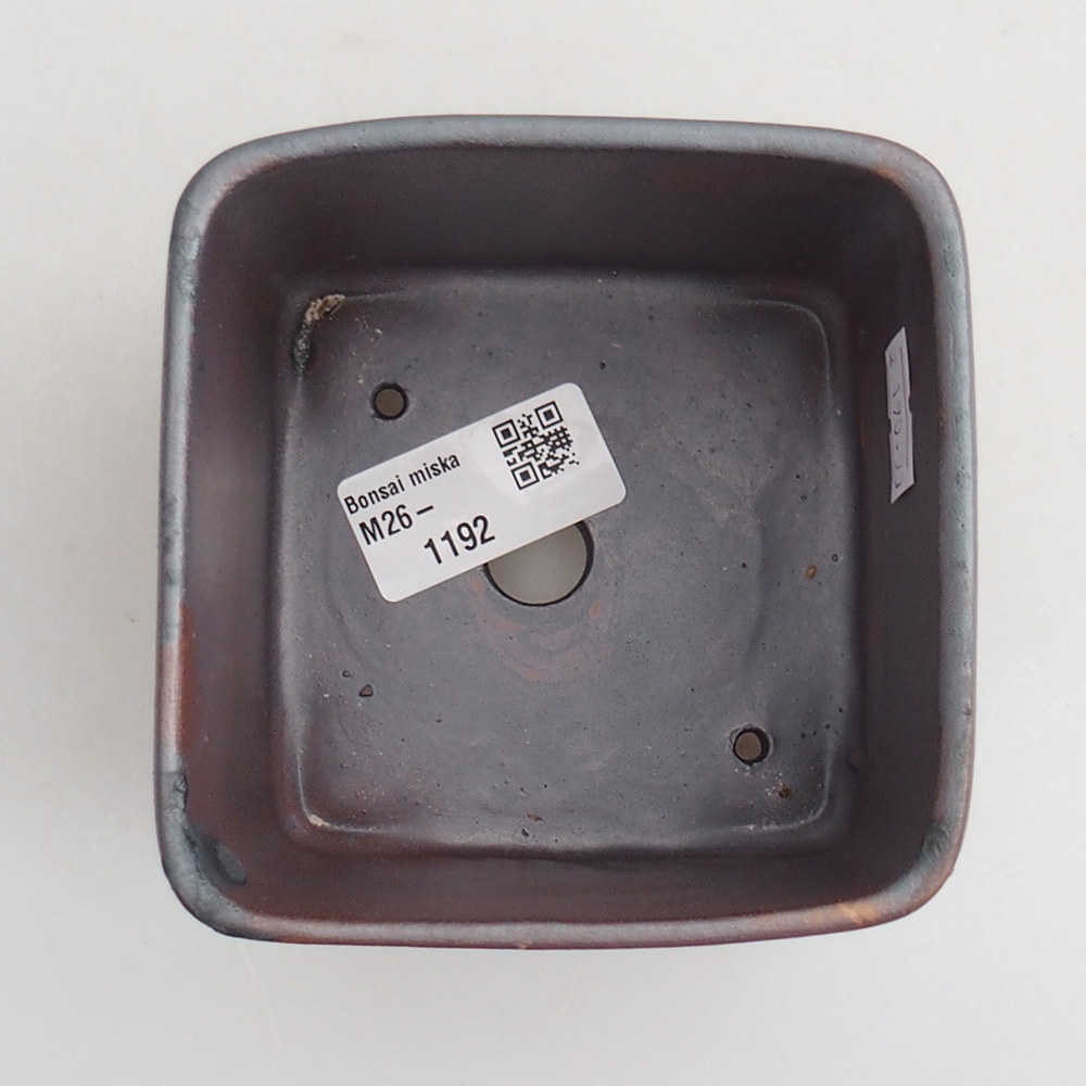 Bol à bonsaï en céramique 10 x 10 x 8 cm, couleur métal