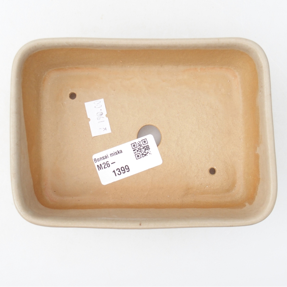 Bol à bonsaï en céramique 14,5 x 10,5 x 4,5 cm, couleur beige