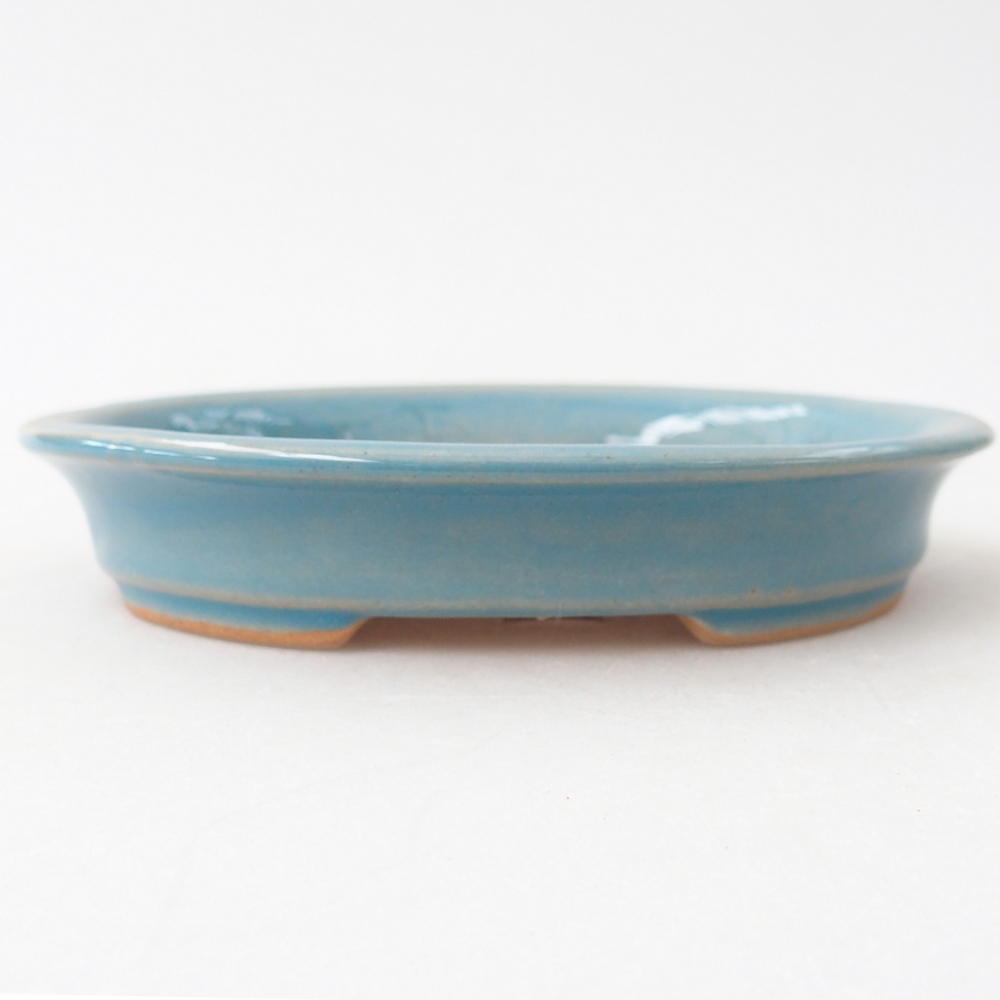 Bol à bonsaï en céramique 12,5 x 10,5 x 2 cm, couleur bleu