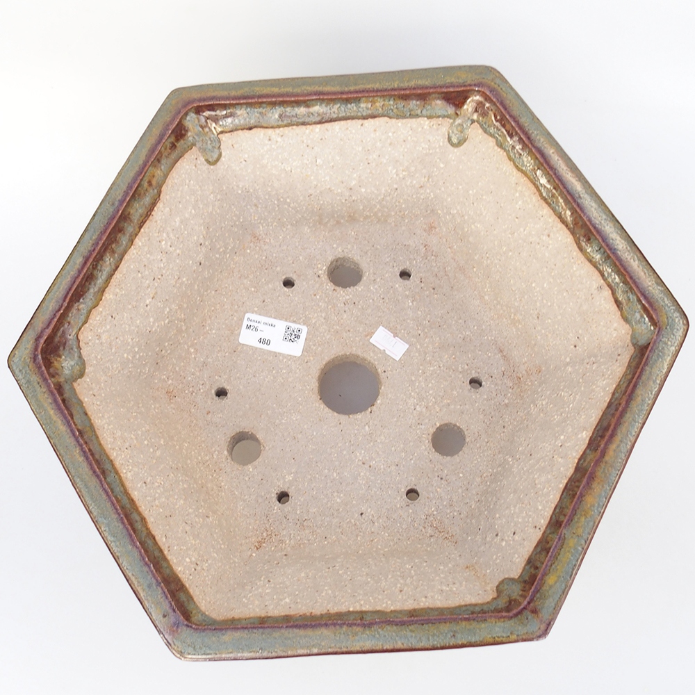 Bol à bonsaï en céramique 36 x 31,5 x 14 cm, brun