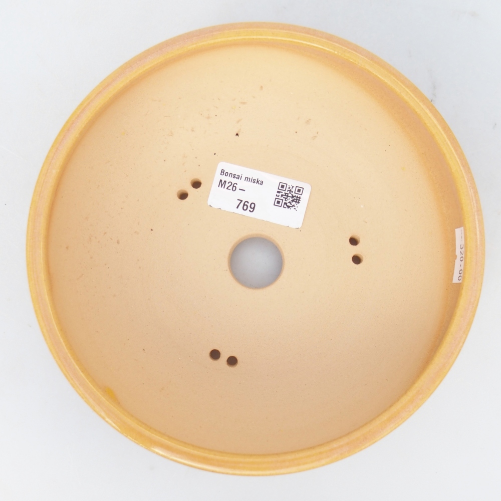Bol à bonsaï en céramique 16,5 x 16,5 x 5,5 cm, couleur brun-jaune