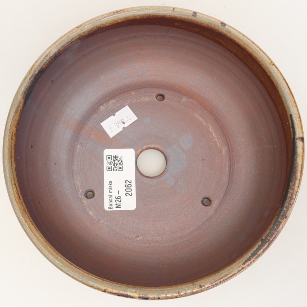 Pot à bonsaï en céramique 17 x 17 x 6 cm, couleur marron