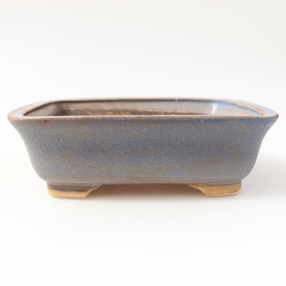 Pot à bonsaï en céramique 15 x 13 x 4,5 cm, couleur bleue