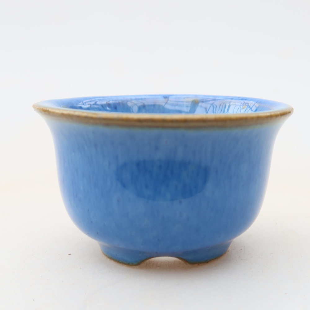 Bol à bonsaï en céramique 5 x 5 x 3 cm, couleur bleu