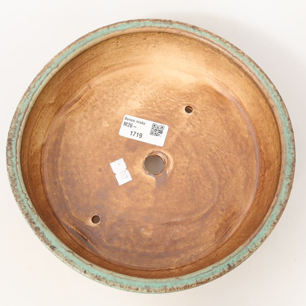 Bol à bonsaï en céramique 21,5 x 21,5 x 6 cm, vert