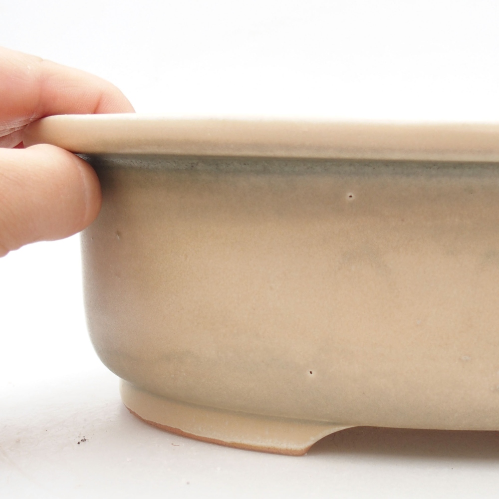 Bol à bonsaï en céramique 26 x 22 x 8 cm, couleur beige