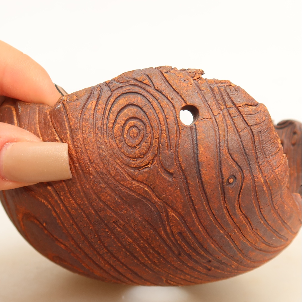 Coquille en céramique pour kokedama, 12 x 12 x 7 cm, couleur marron