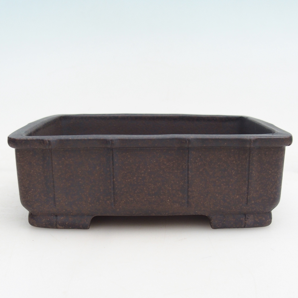 Bol à bonsaï en céramique 15 x 10,5 x 5 cm, couleur ocre brunâtre