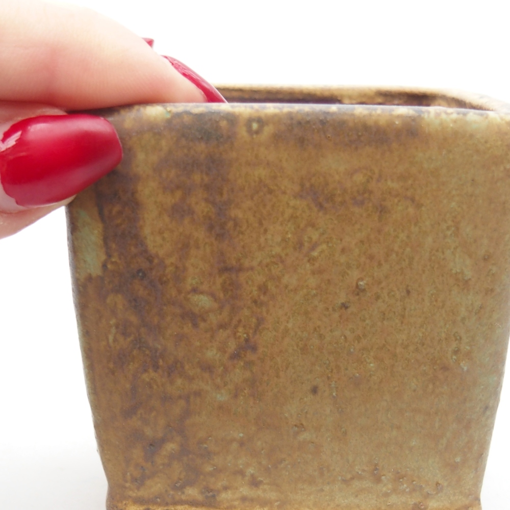 Bol à bonsaï en céramique 6,5 x 6,5 x 7 cm, vert