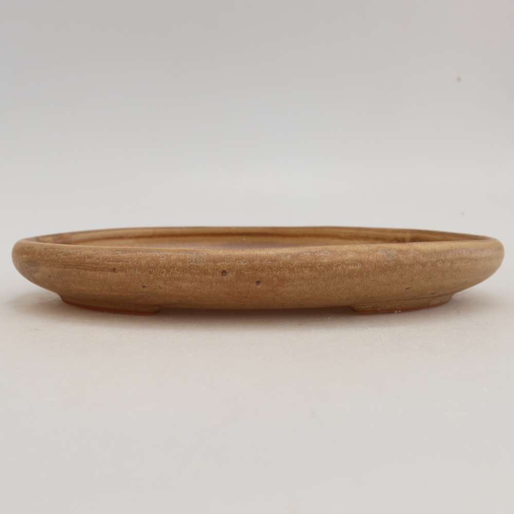Bol à bonsaï en céramique 22,5 x 16,5 x 3 cm, couleur beige