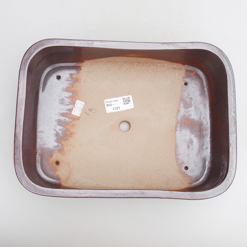 Bol à bonsaï en céramique 27,5 x 20 x 7 cm, couleur bordeaux