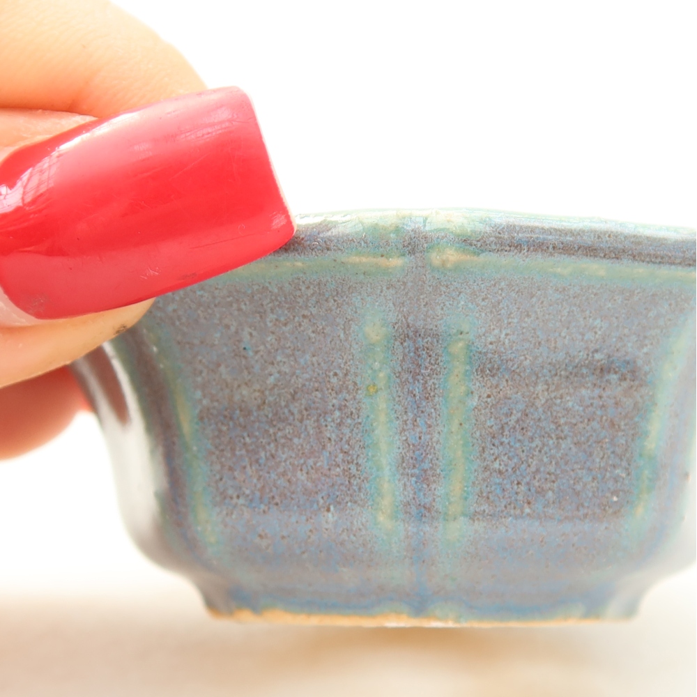 Pot à bonsaï en céramique 6 x 6 x 2,5 cm, couleur grise