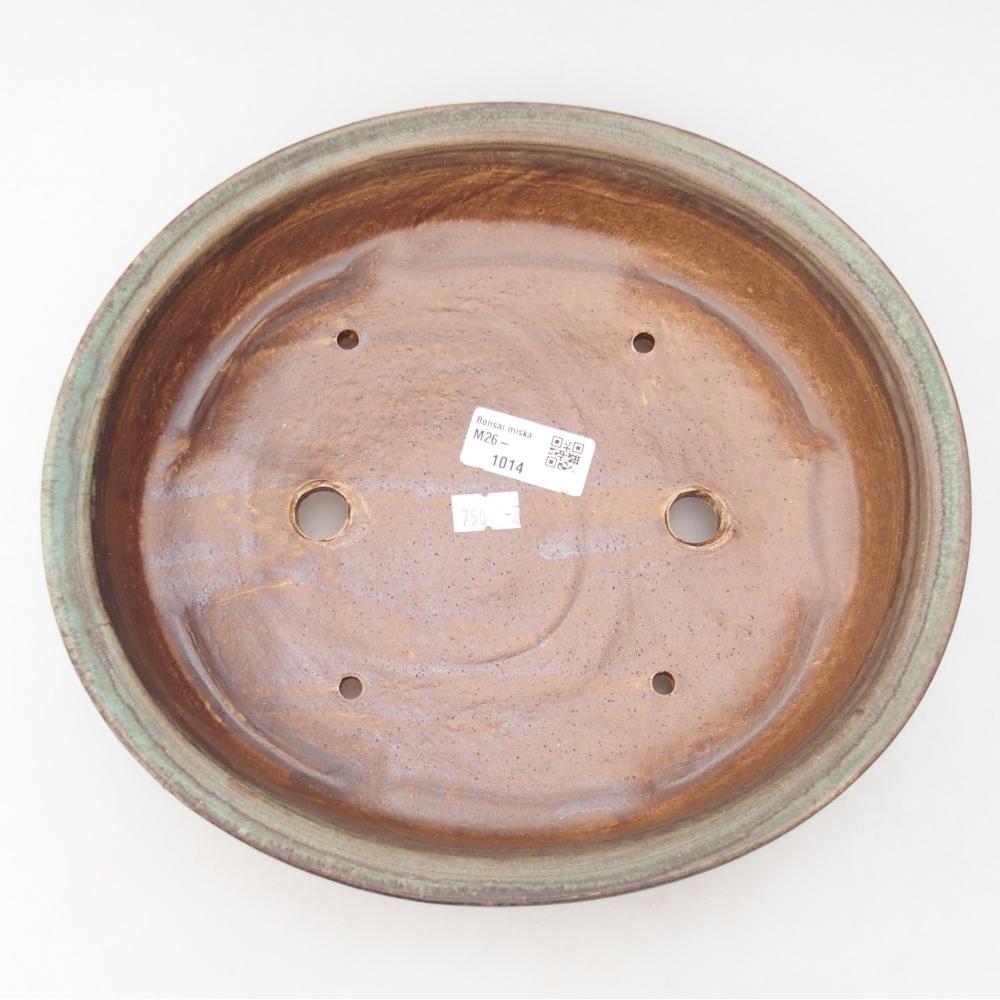 Bol à bonsaï en céramique 26 x 23,5 x 5,5 cm, vert