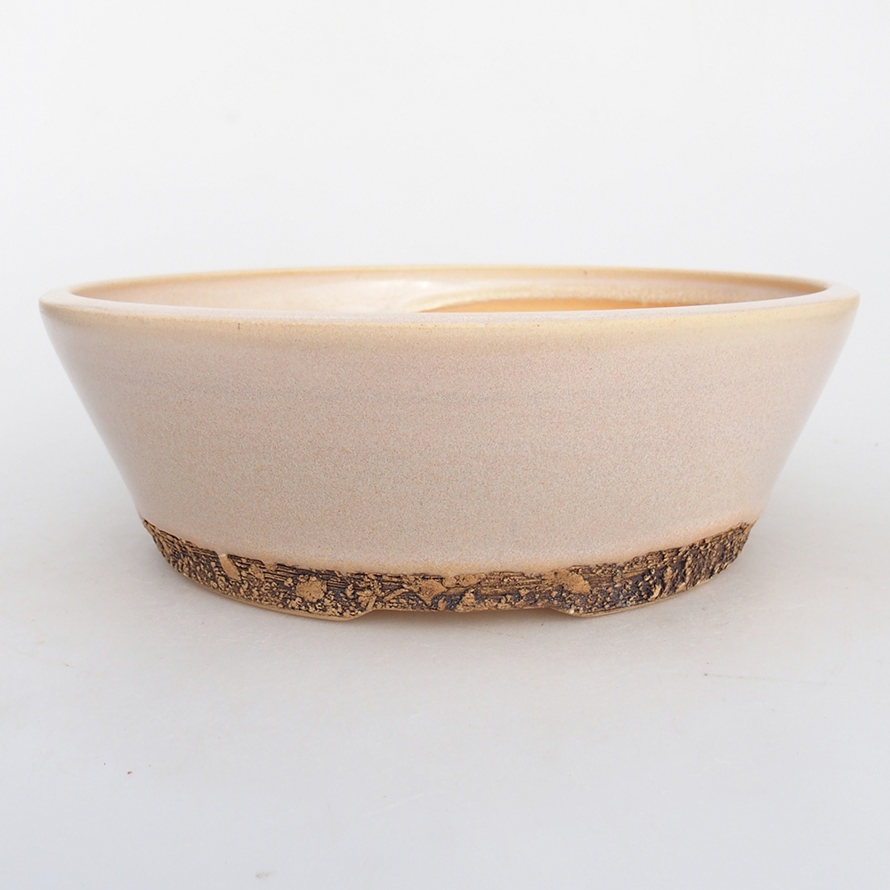 Bol à bonsaï en céramique 22 x 22 x 7,5 cm, couleur beige