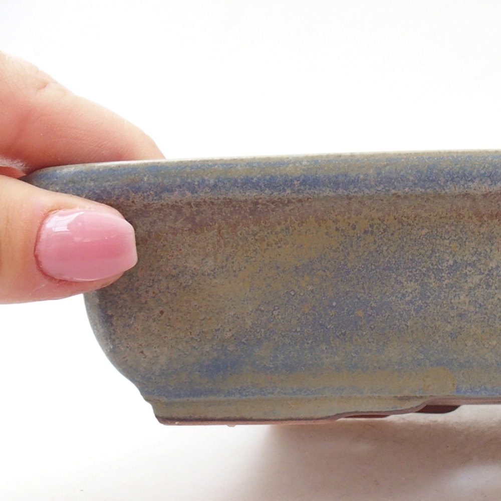 Bol à bonsaï en céramique 17,5 x 13 x 4 cm, couleur bleu