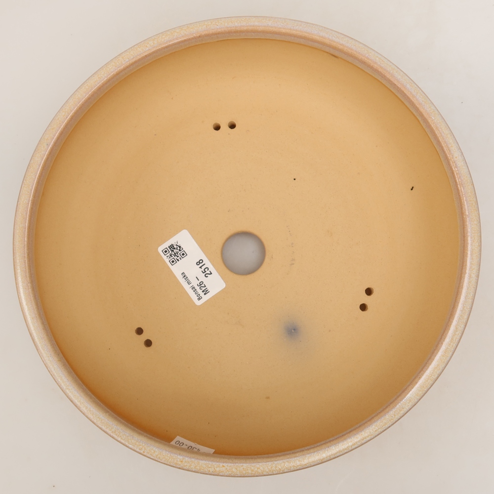 Pot à bonsaï en céramique 22,5 x 22,5 x 6,5 cm, couleur beige