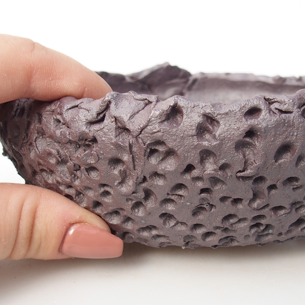 Coupe bonsaï en céramique 16,5 x 16,5 x 5,5 cm, couleur métal