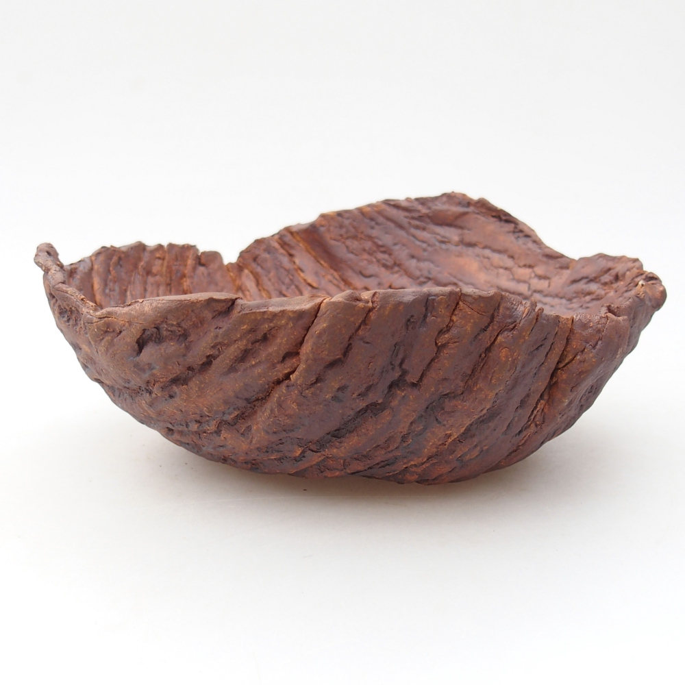 Coquille en céramique 18,5 x 18,5 x 8 cm , couleur marron