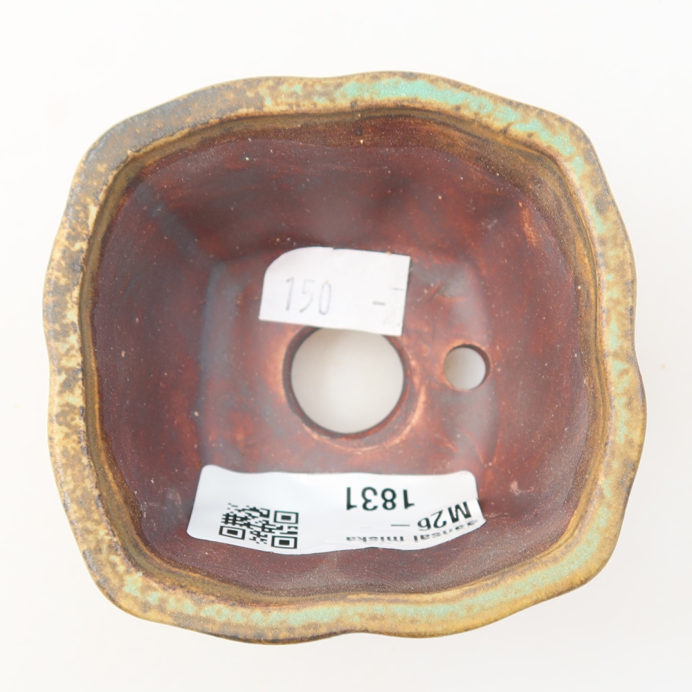 Bol à bonsaï en céramique 7,5 x 7 x 3,5 cm, vert