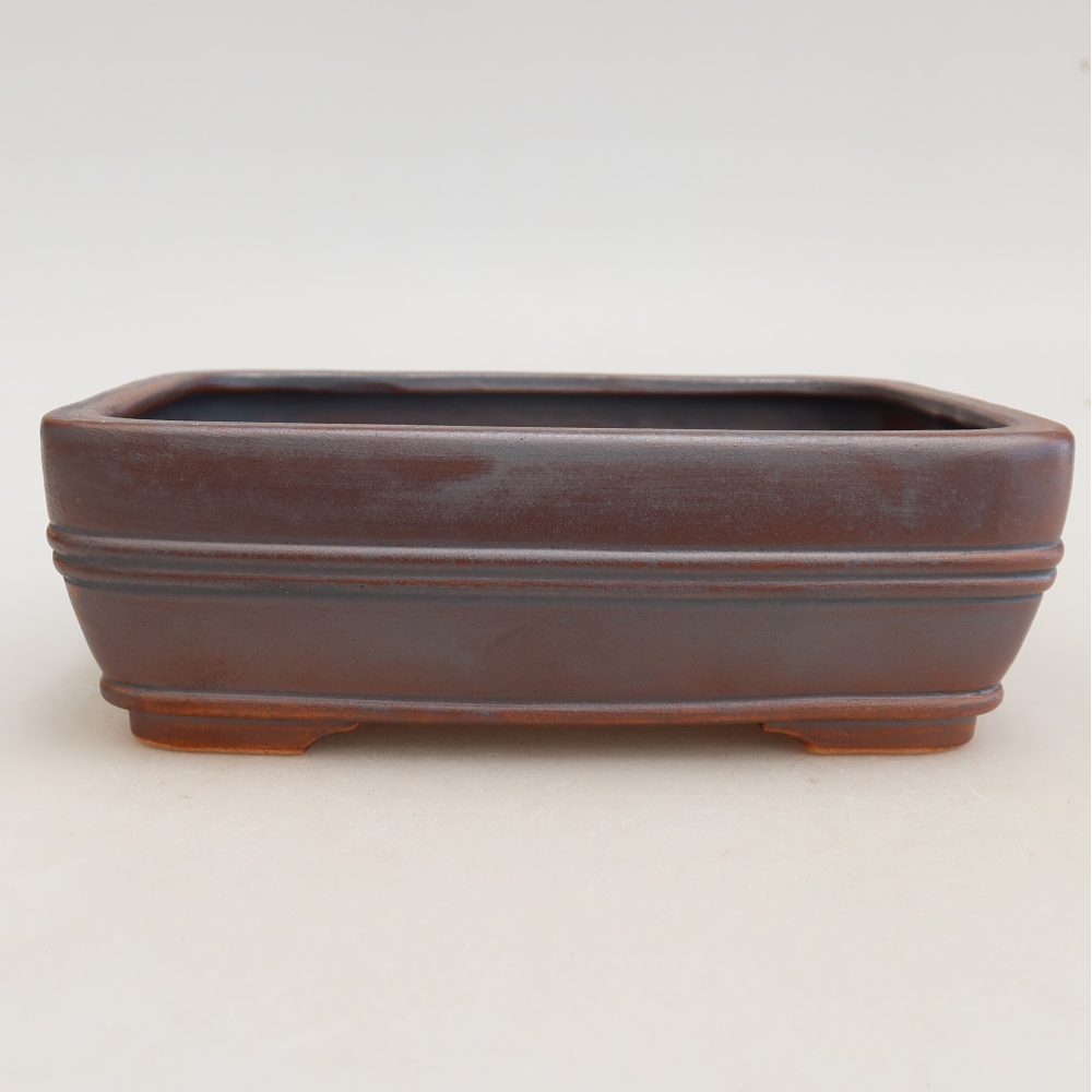 Pot à bonsaï en céramique 17 x 12,5 x 5,5 cm, couleur métallique