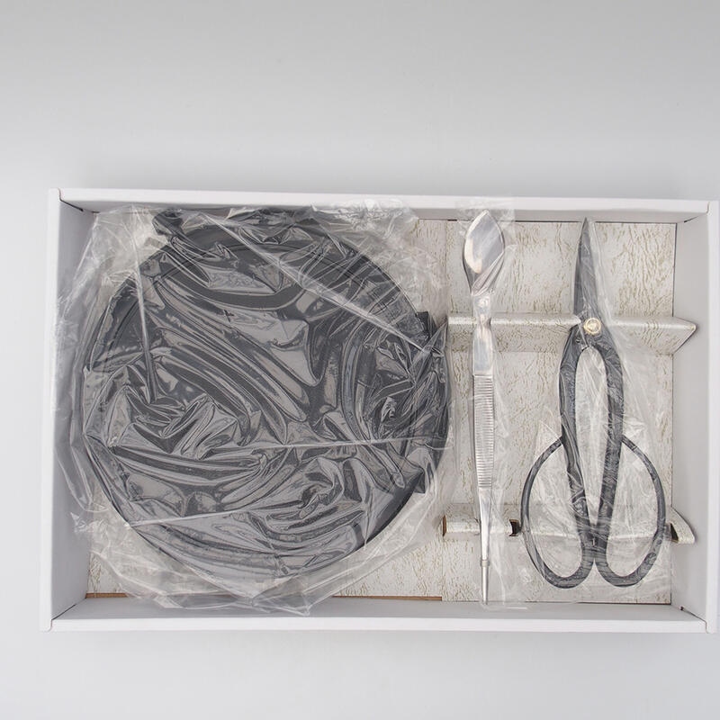 Set d'outils pour bonsaïs japonais table rotative, ciseaux et pincettes