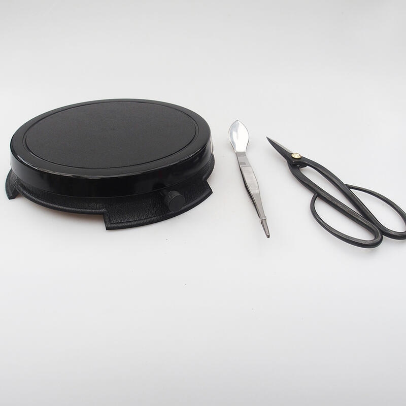 Set d'outils pour bonsaïs japonais table rotative, ciseaux et pincettes