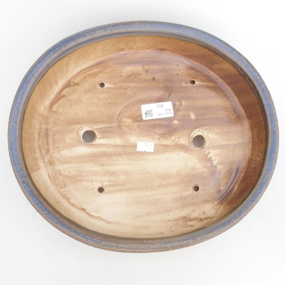 Bol à bonsaï en céramique 31,5 x 28,5 x 6,5 cm, couleur bleu