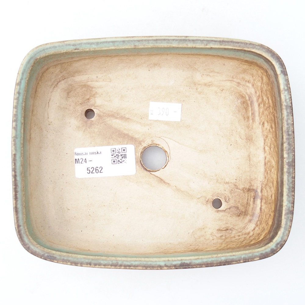 Bol à bonsaï en céramique 17,5 x 14 x 4,5 cm, vert