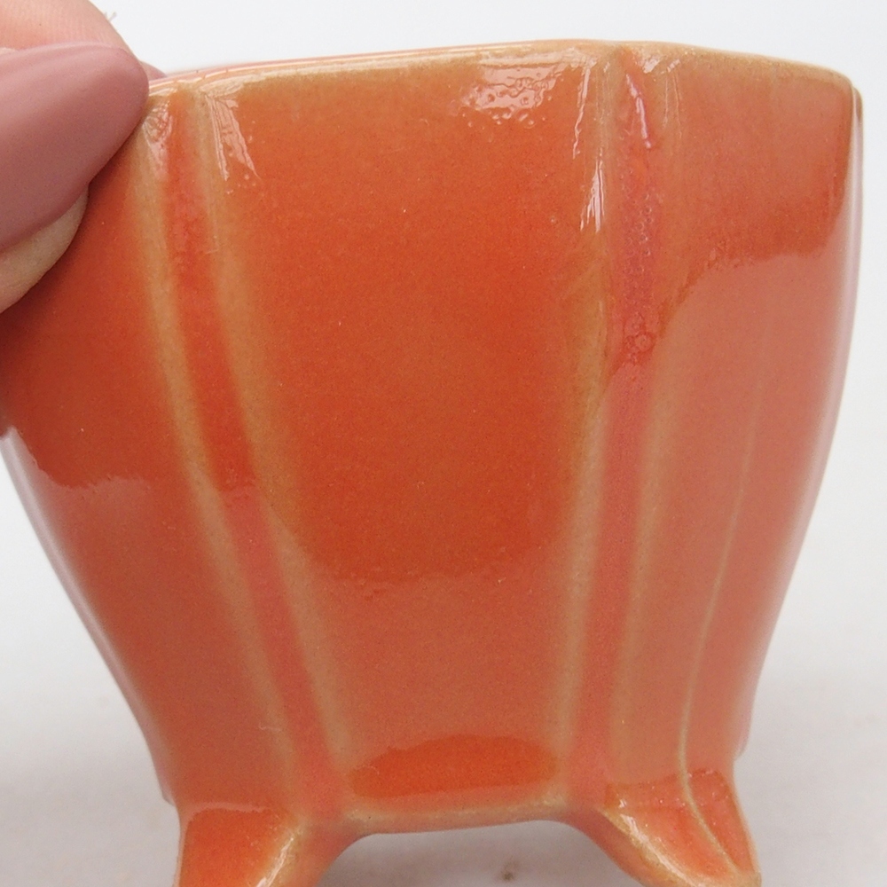 Bol à bonsaï en céramique 7,5 x 7,5 x 6 cm, orange