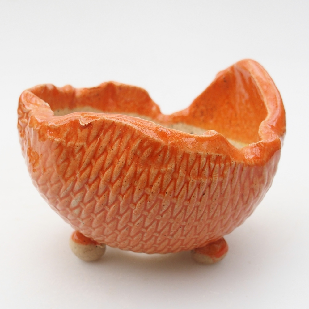 Coquille en céramique 8,5 x 8,5 x 6,5 cm , couleur orange
