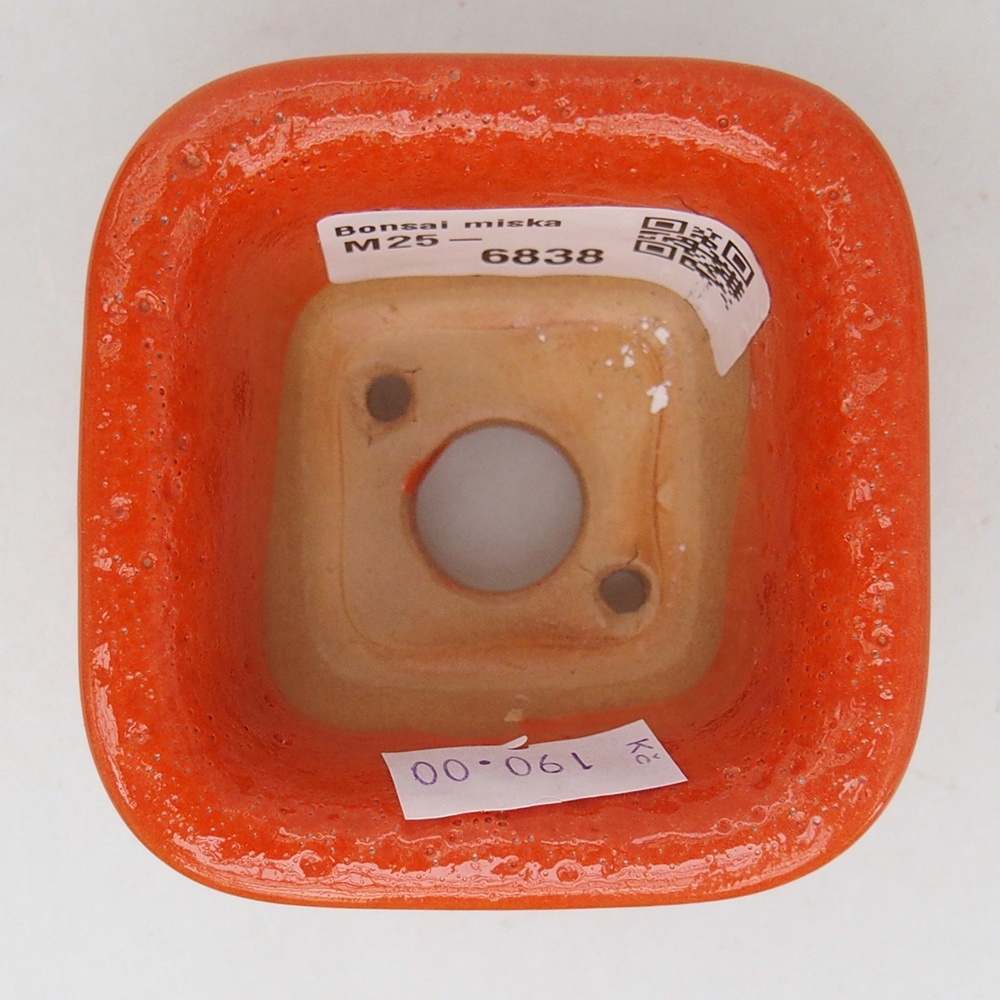 Bol à bonsaï en céramique 6,5 x 6,5 x 5 cm, orange
