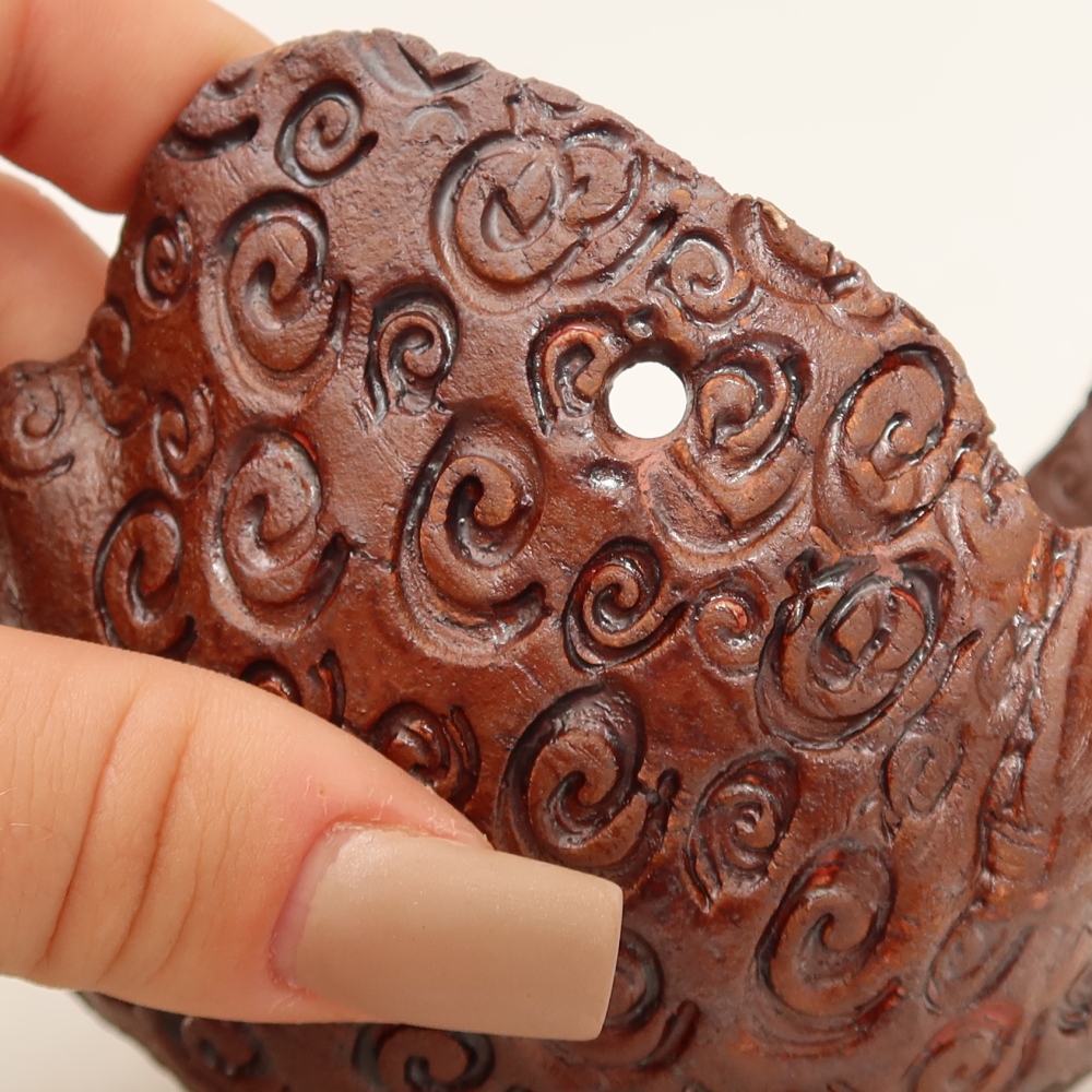 Coquille en céramique pour kokedama, 12,5 x 11,5 x 8,5 cm, couleur marron