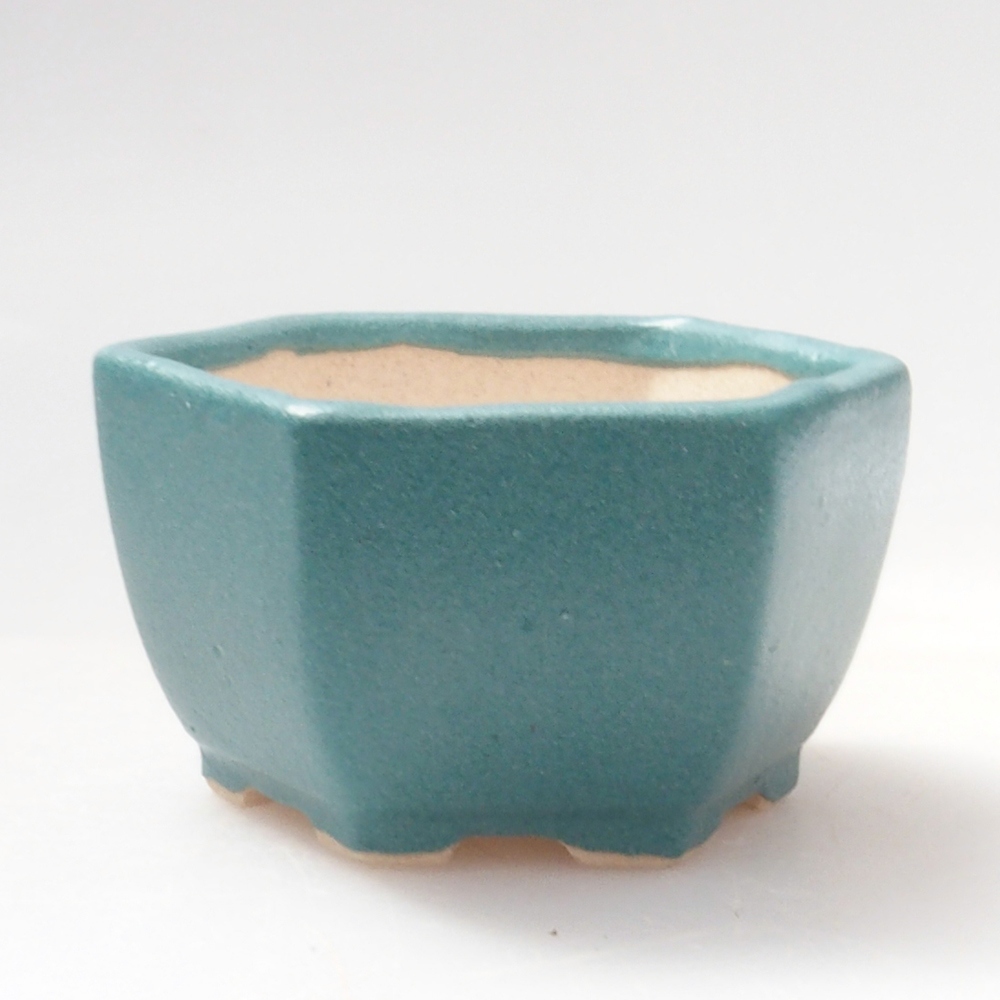 Bol à bonsaï en céramique 6,5 x 5,5 x 4 cm, couleur bleu