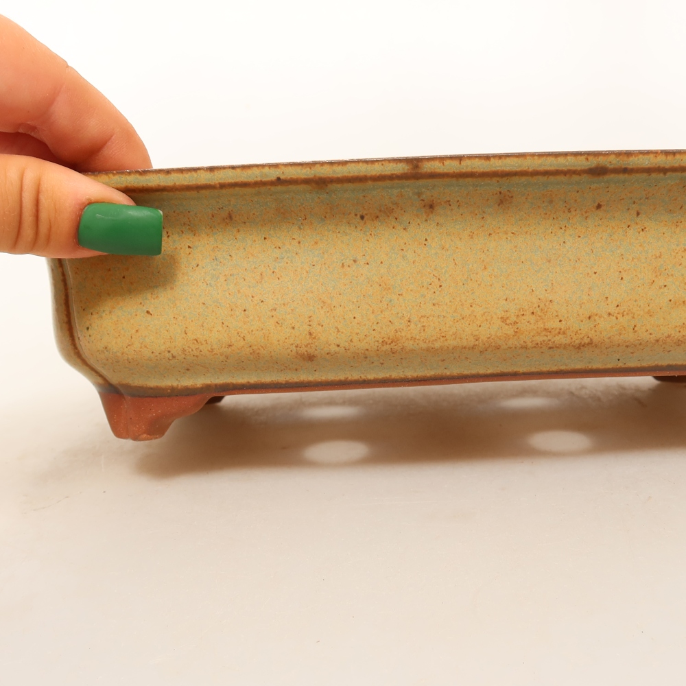 Bol en céramique  24,5 x 17,5 x 6 cm , couleur vert-brun