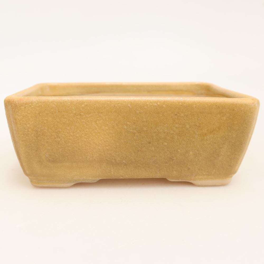Pot à bonsaï en céramique 13 x 9 x 5 cm, couleur beige