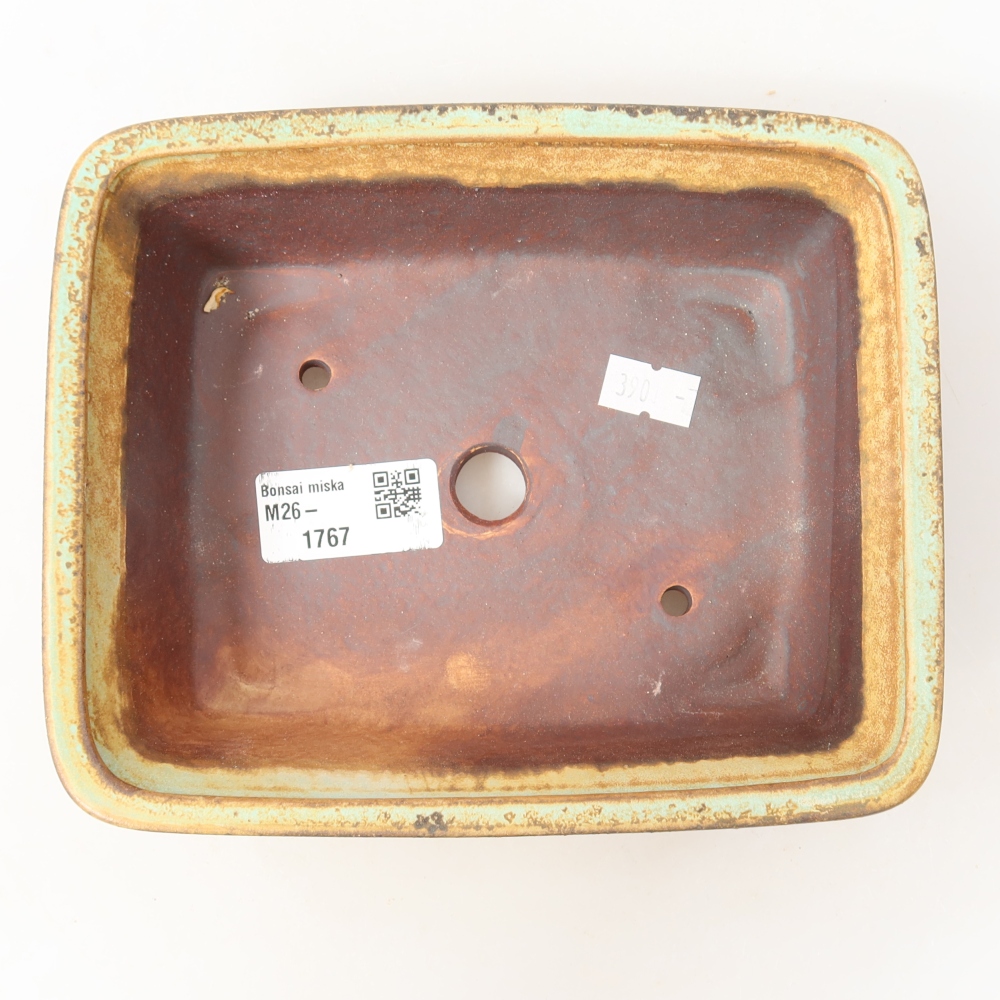 Bol à bonsaï en céramique 17,5 x 14,5 x 5,5 cm, vert