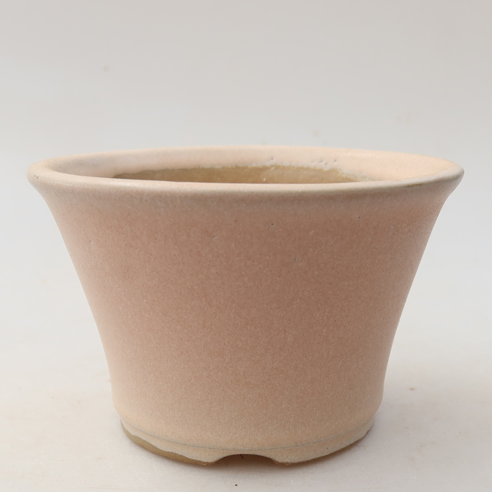 Pot à bonsaï en céramique 11 x 11 x 7 cm, couleur rose