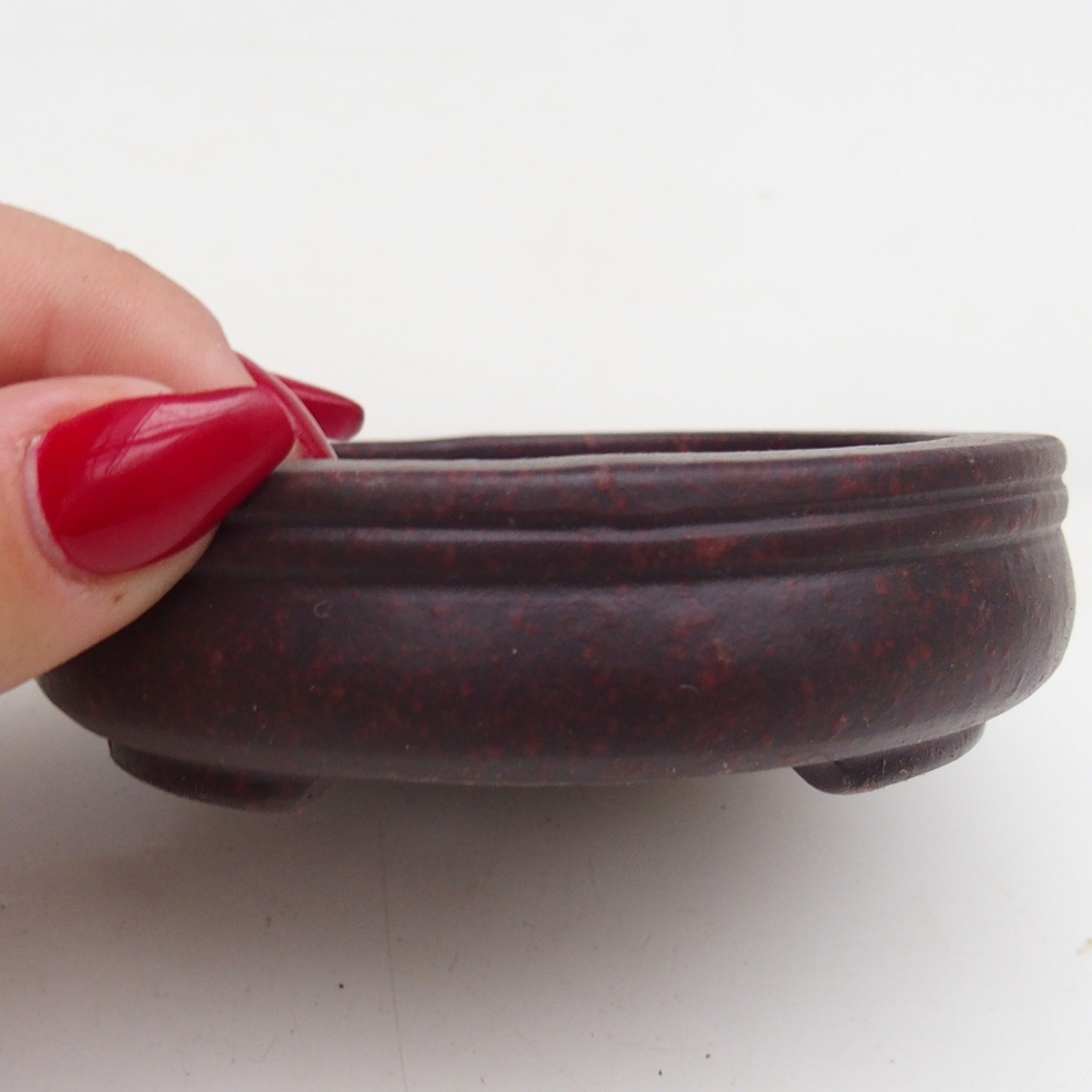 Bol à bonsaï en céramique 9 x 9 x 2,5 cm, brun