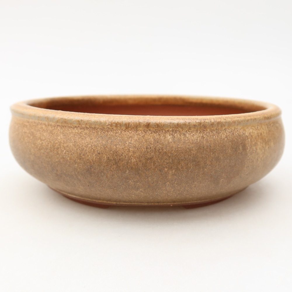 Pot à bonsaï en céramique 16 x 16 x 5,5 cm, couleur marron