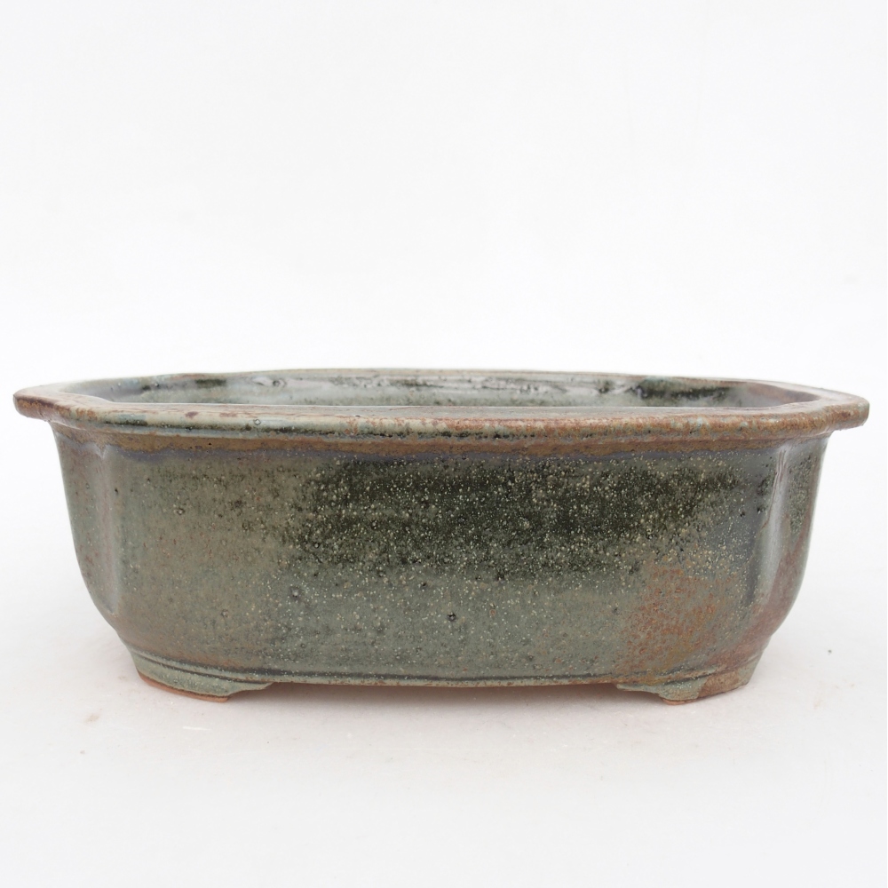 Bol à bonsaï en céramique 22 x 18 x 7,5 cm, vert