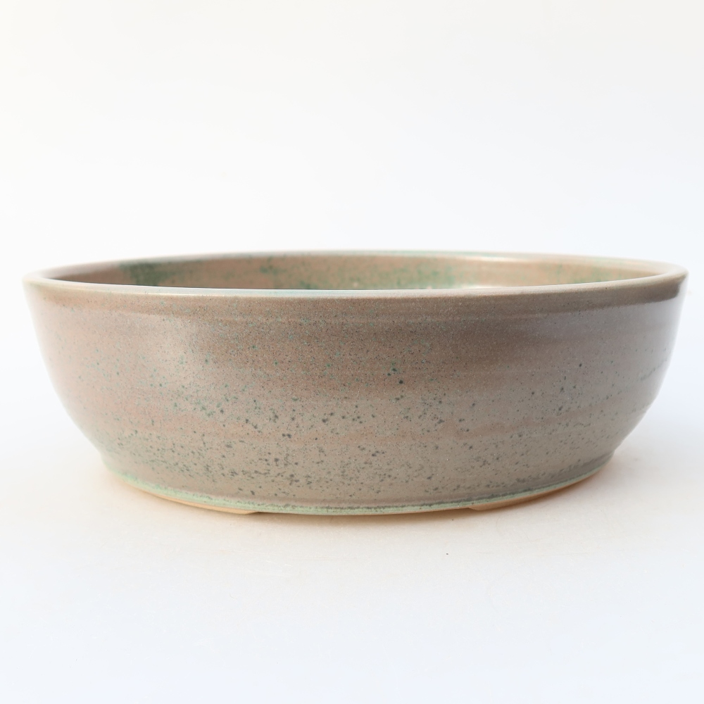 Pot à bonsaï en céramique 20 x 20 x 6 cm, couleur beige