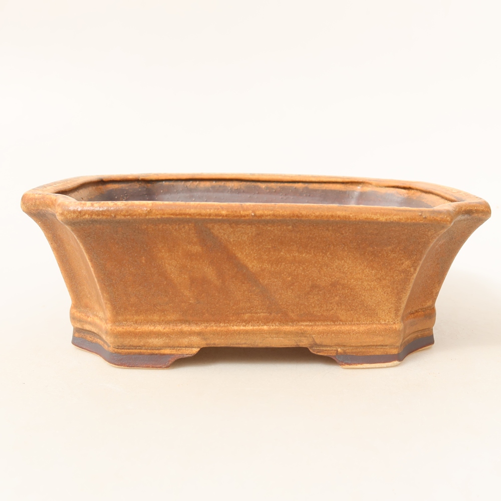 Pot à bonsaï en céramique 18 x 15 x 6 cm, couleur rose