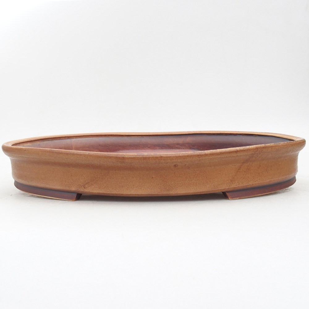 Bol à bonsaï en céramique 31 x 27 x 4 cm, brun