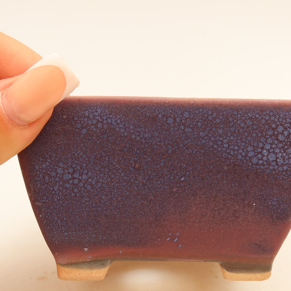 Pot à bonsaï en céramique 9,5 x 9,5 x 5,5 cm, couleur violette