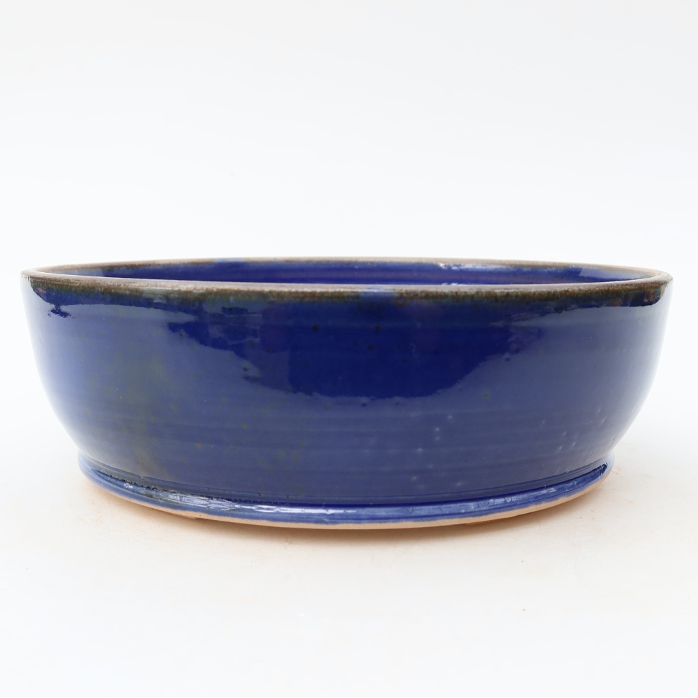 Bol à bonsaï en céramique 18 x 18 x 6 cm, couleur bleu