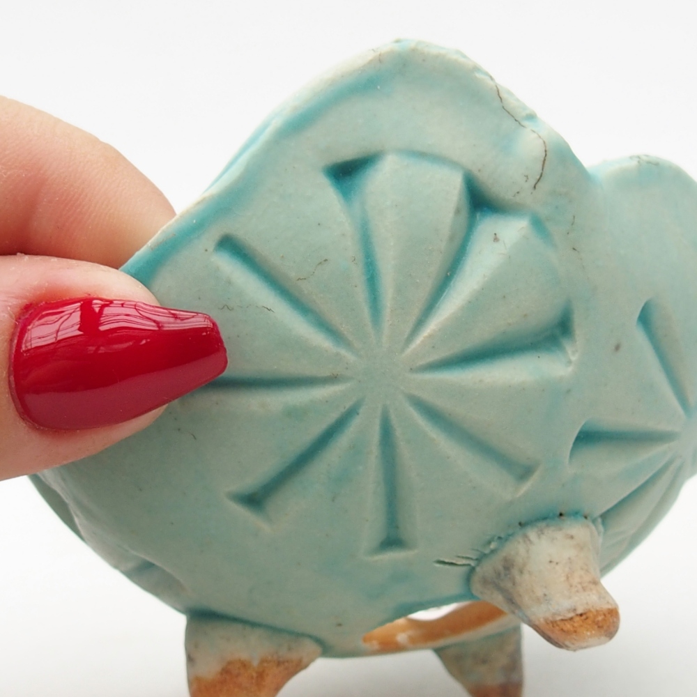 Coquille en céramique 8,5 x 8 x 5 cm , couleur bleu