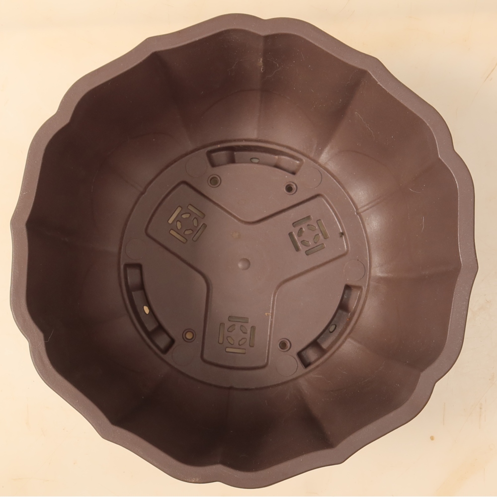 Pot à bonsaï en plastique MP-34 marron - 22 x 22 x 9,5 cm 