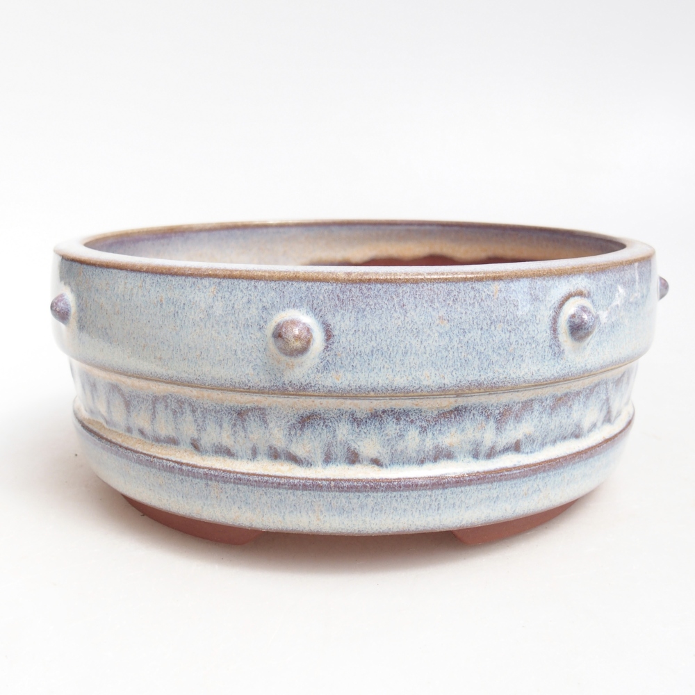 Bol à bonsaï en céramique 15,5 x 15,5 x 6,5 cm, couleur bleu