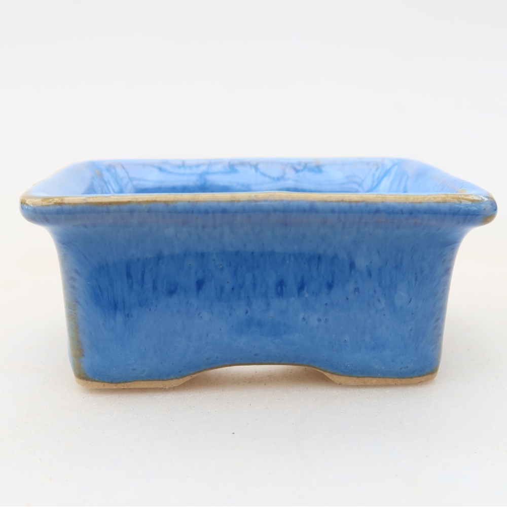 Bol à bonsaï en céramique 6 x 4,5 x 2,5 cm, couleur bleu